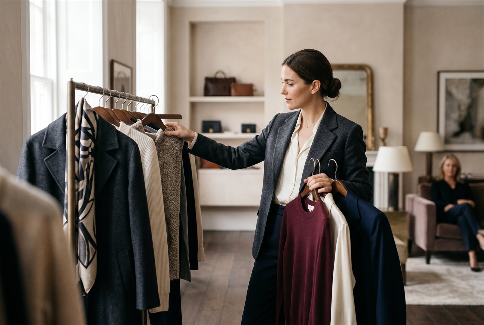 Personal shopping in a luxury boutique